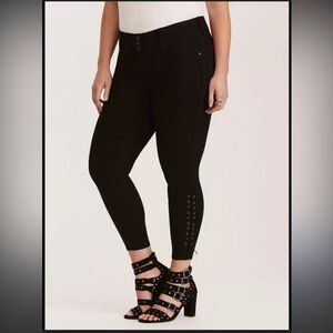 Torrid Black Lace-Up Leggings Jeggings Pants